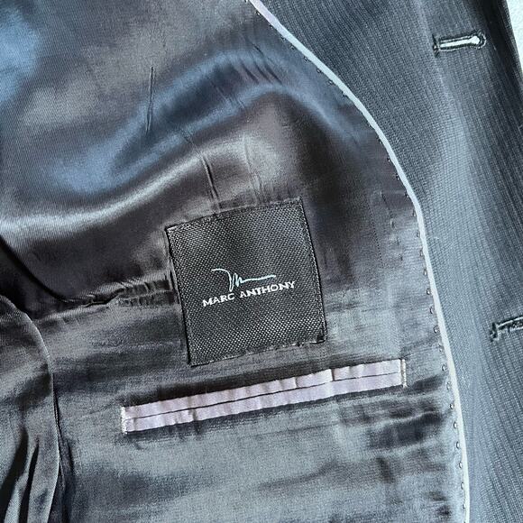 Marc Anthony 100% Wool Blazer Men's Size 44 Regular Black Suit Coat Sport Jacket - Picture 5 of 6